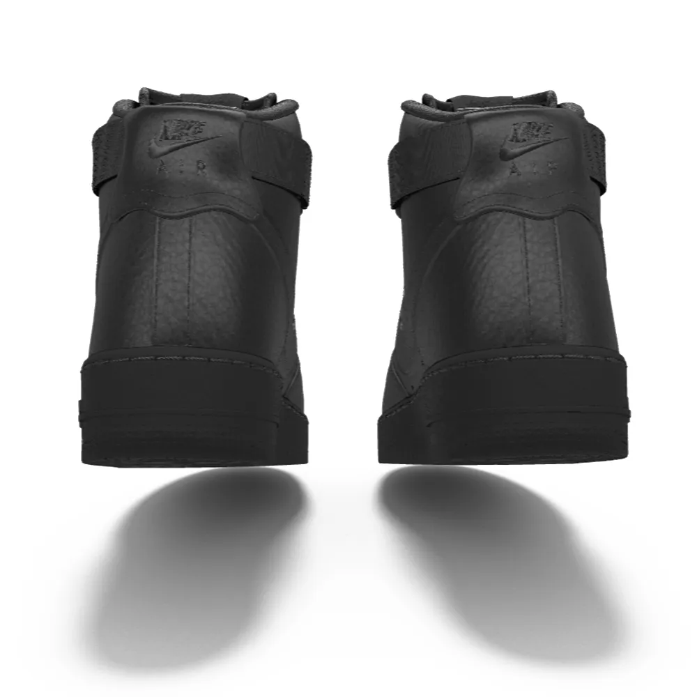 $250 NIB NEW Mens Nike Air Force 1 Triple Black Leather Custom High Top Shoes Asics Trail Scout 3 Running Shoe