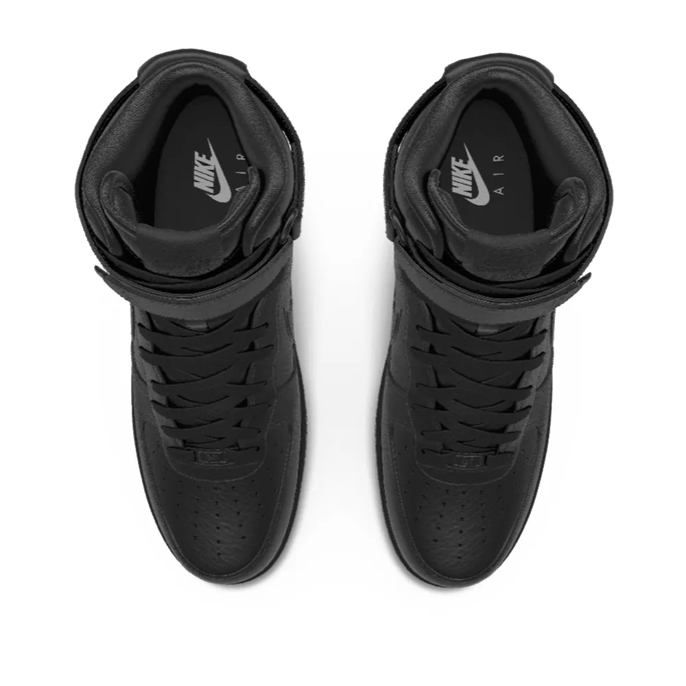 $250 NIB NEW Mens Nike Air Force 1 Triple Black Leather Custom High Top Shoes Asics Gel Shoes For Walking