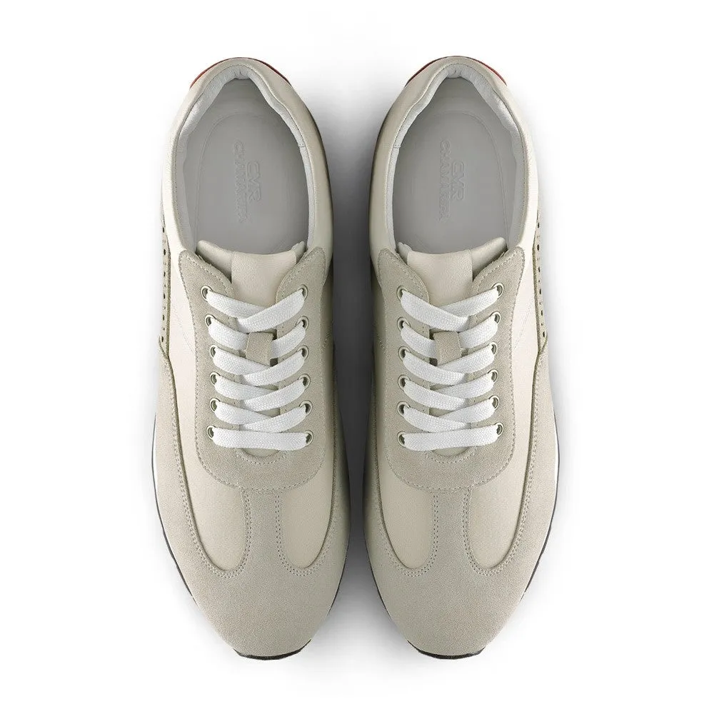 Shoe Show Casual Shoes 7 CM/2.76 Inches CMR CHAMARIPA Off-White Suede Men's Height Increasing Shoes