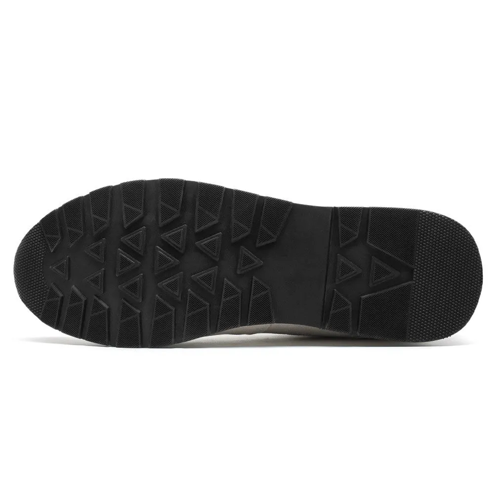 Crazy Horse Leather Casual Shoes 7 CM/2.76 Inches CMR CHAMARIPA Off-White Suede Men's Height Increasing Shoes