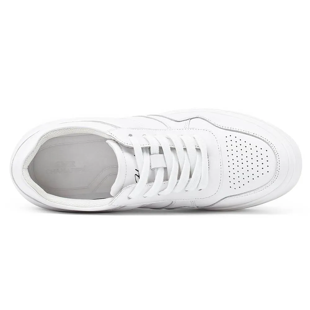 Demar Derozan Sneakers 8 CM / 3.15 Inches CMR CHAMARIPA Elevator Shoes - Elevate Your Style with Women's White Wedge Sneakers - Boost Your Height