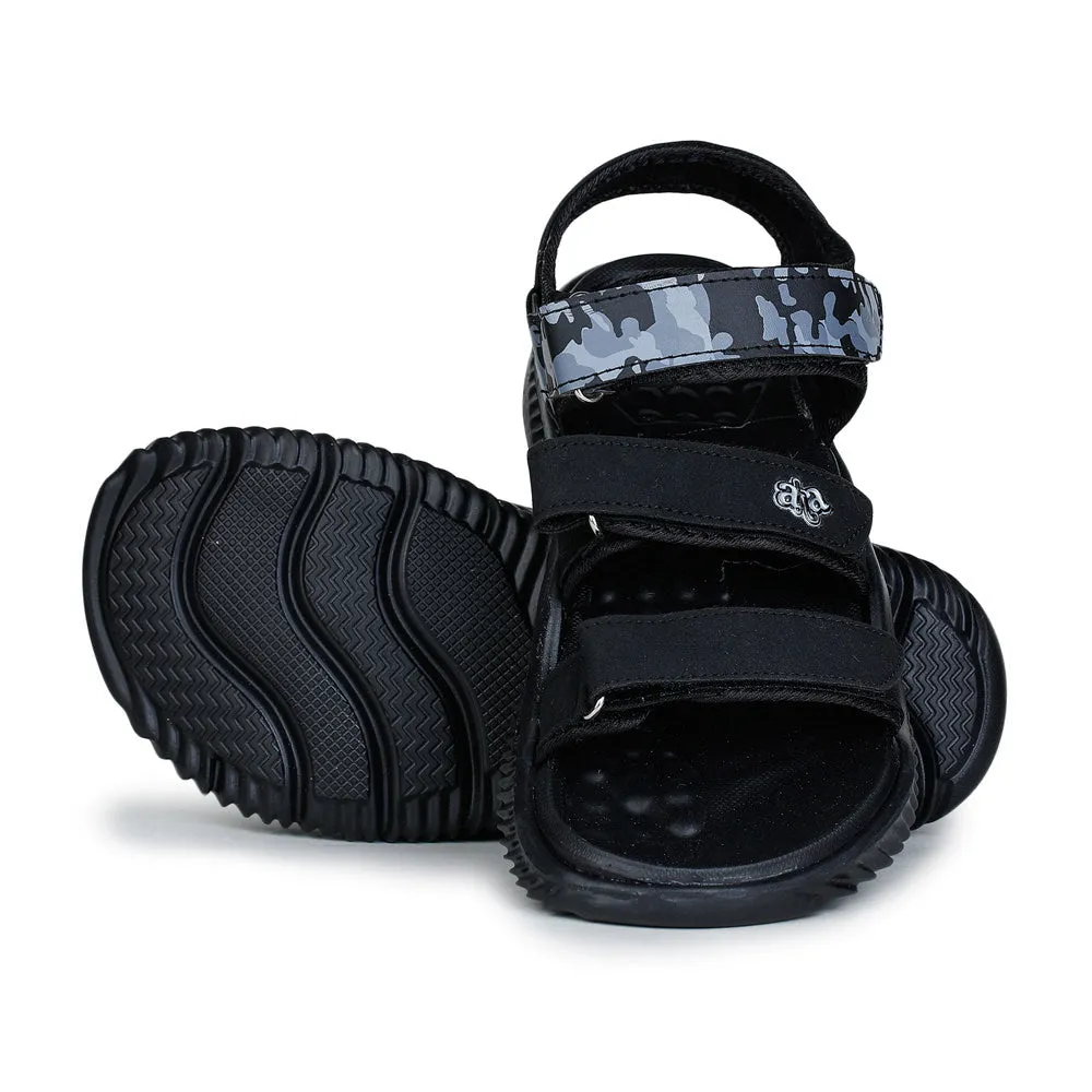 Jean And Sandals A-HA Casual Black Sandals For Men STAMINA-9 By Liberty