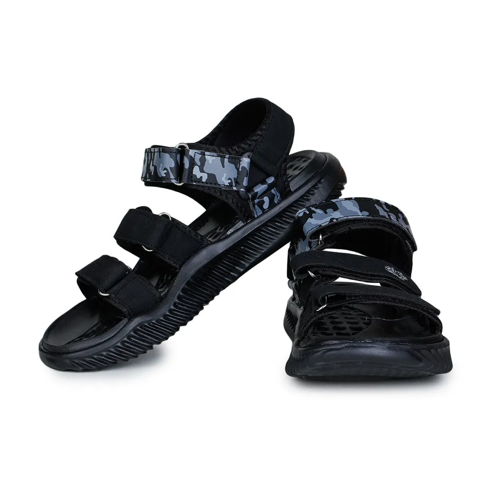 Designer Platform Sandals A-HA Casual Black Sandals For Men STAMINA-9 By Liberty