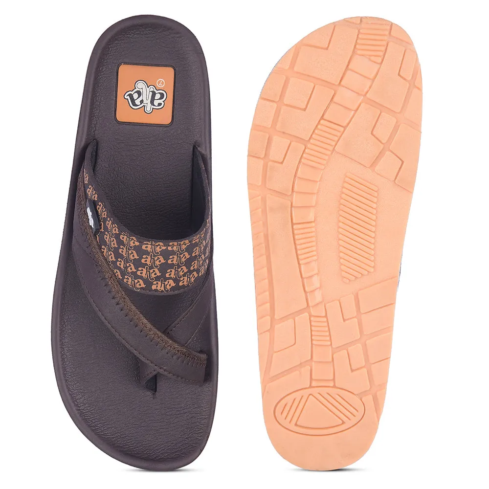 A-HA Casual Dark Brown Flip Flop For Men ANCO-02 By Liberty Salt Sandals