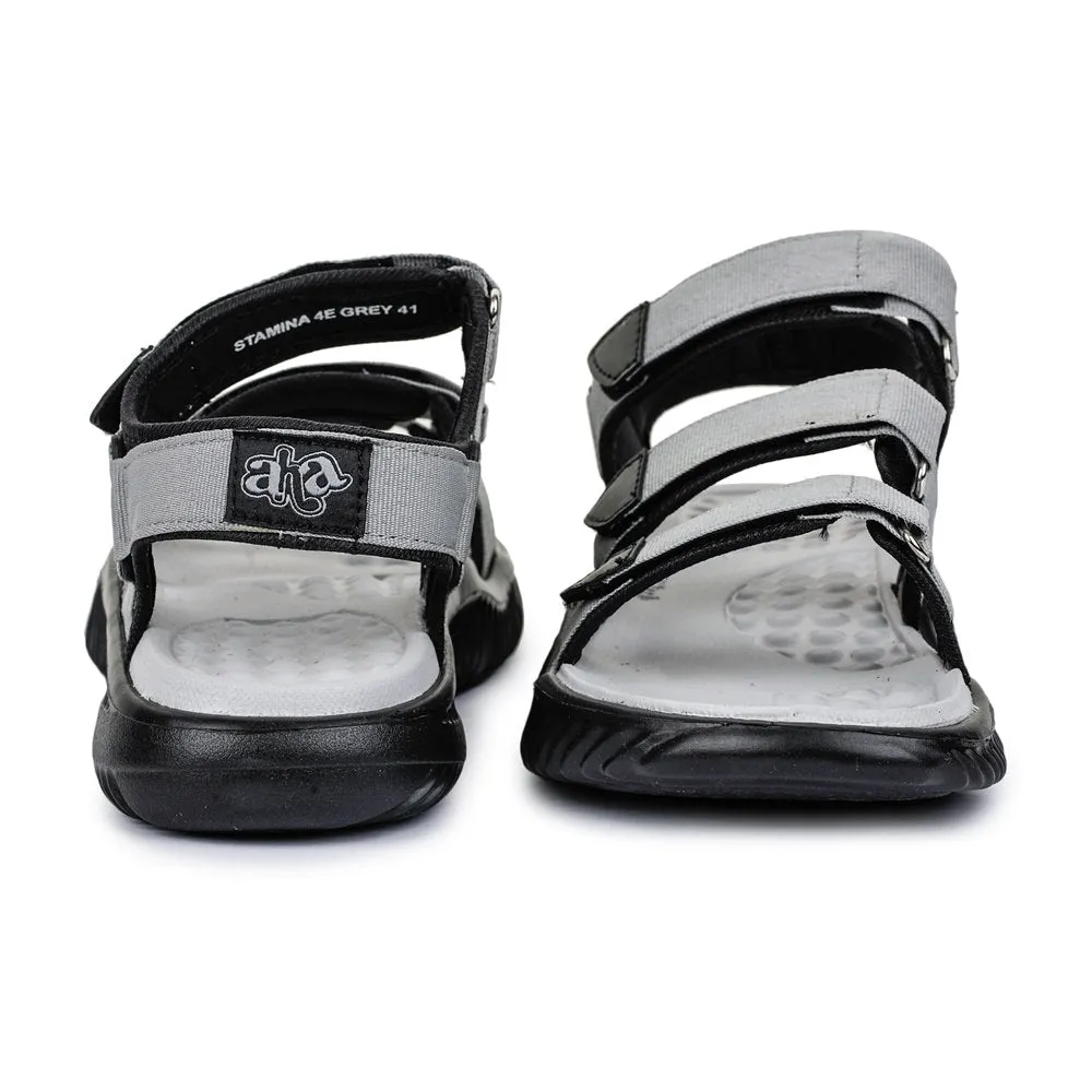 A-HA Casual Grey Sandals For Men STAMINA-4E By Liberty Platform Chunky Sandals