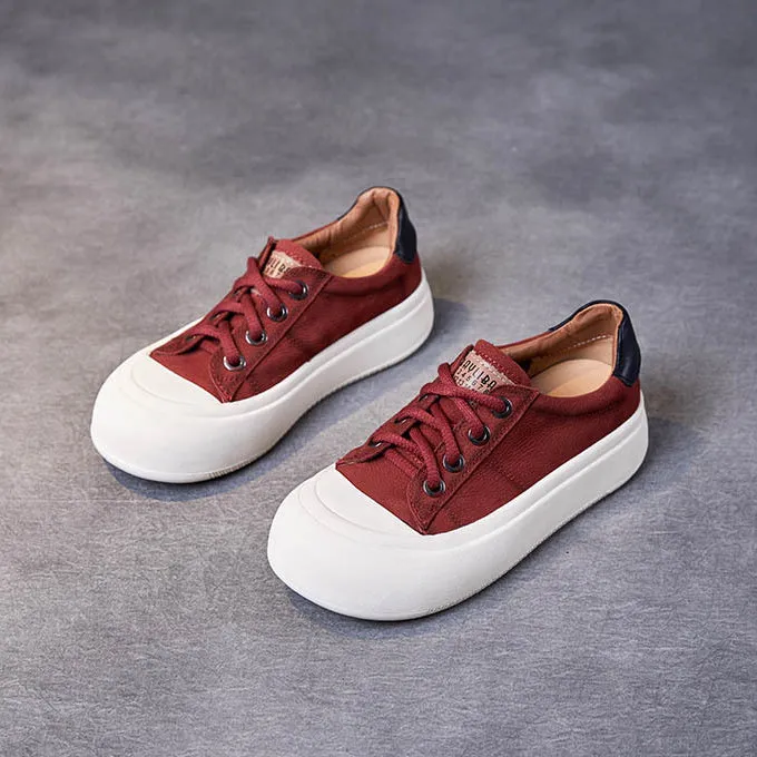 Best Casual Shoes For Cold Weather Women Platform Lace-Up Casual Shoes