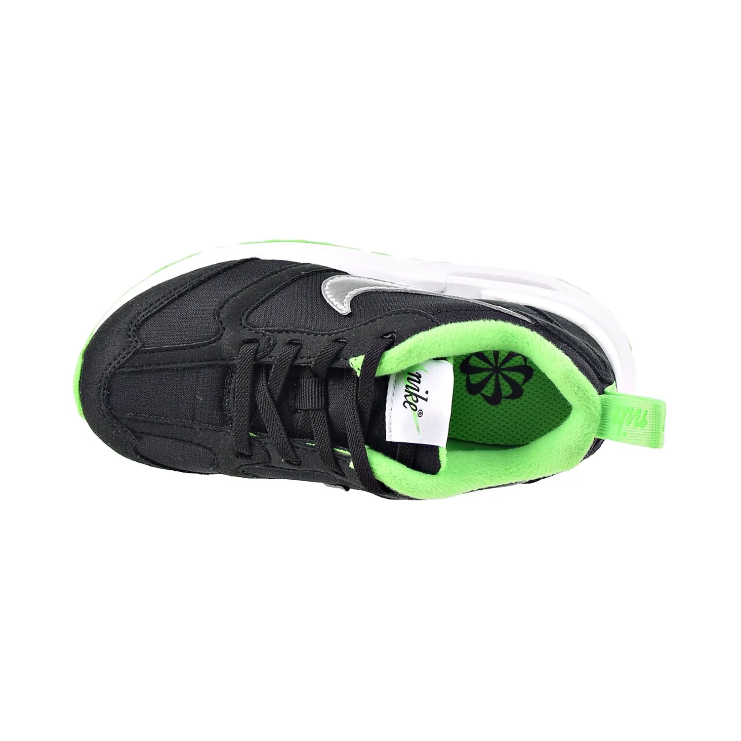 Asics Tennis Shoes Arch Support Nike Air Max Dawn (PS) Little Kids' Shoes Black-Chrome-Green Strike