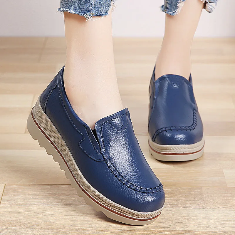 Comfortable Casual Leather Shoes for Women Business Casual Skate Shoes