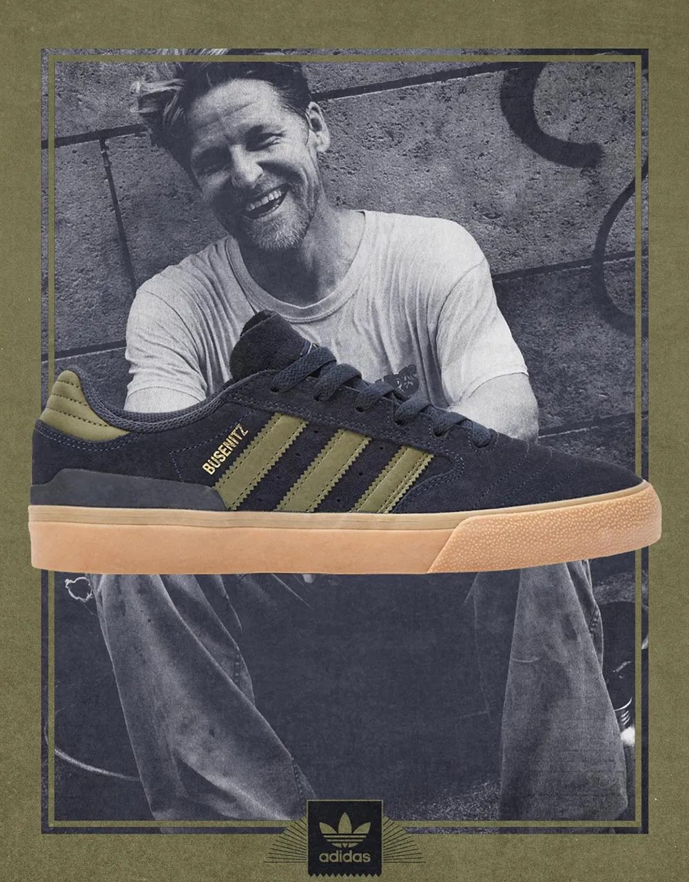 Adidas Impact Flx Shoes adidas Busenitz Vulc II Skate Shoes - Legend Ink/Olive Strata/Gold Metallic