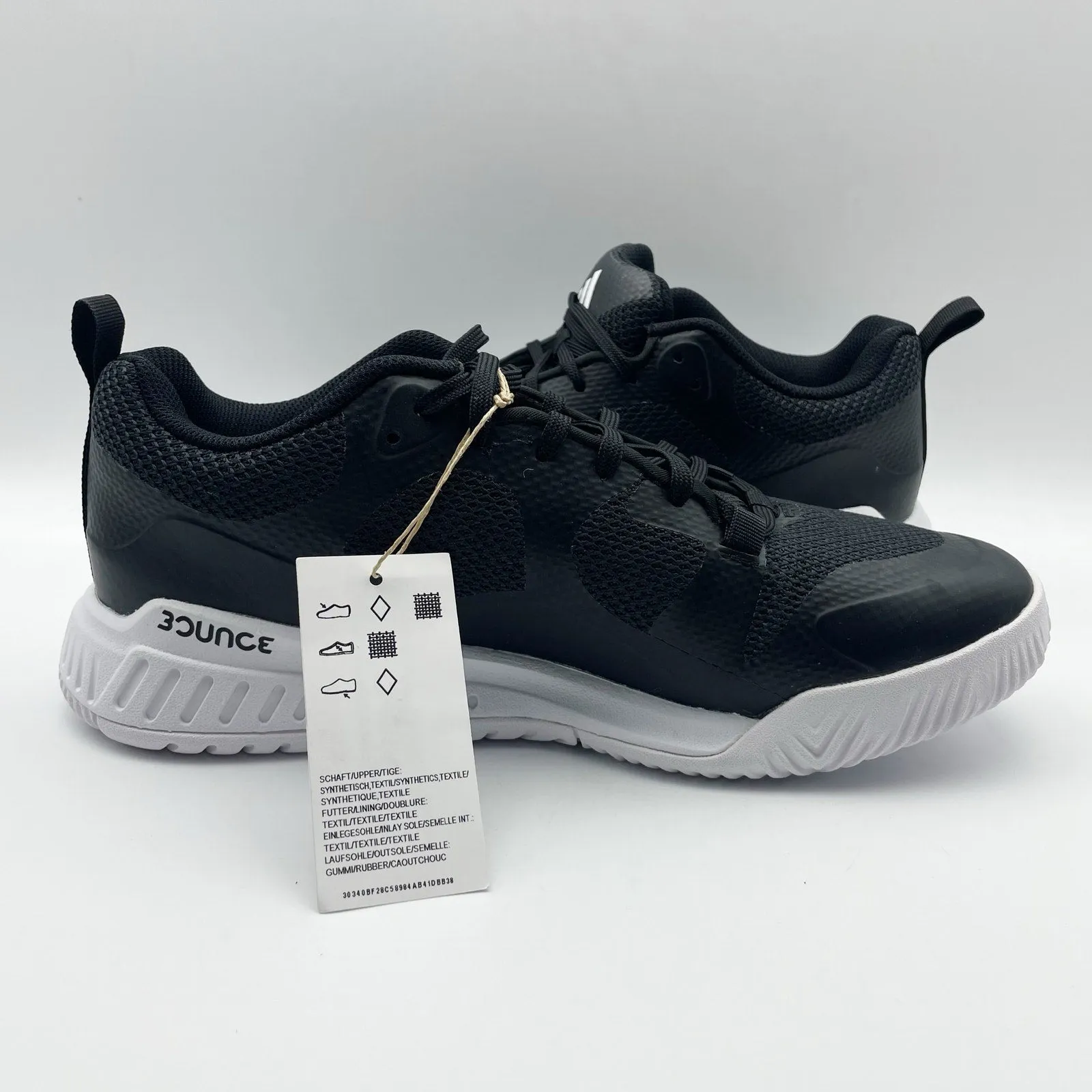 Adidas Shoes With Print Adidas Mens Court Team Bounce 2.0 Volleyball Sneakers US 7.5 Black Athletic NIB