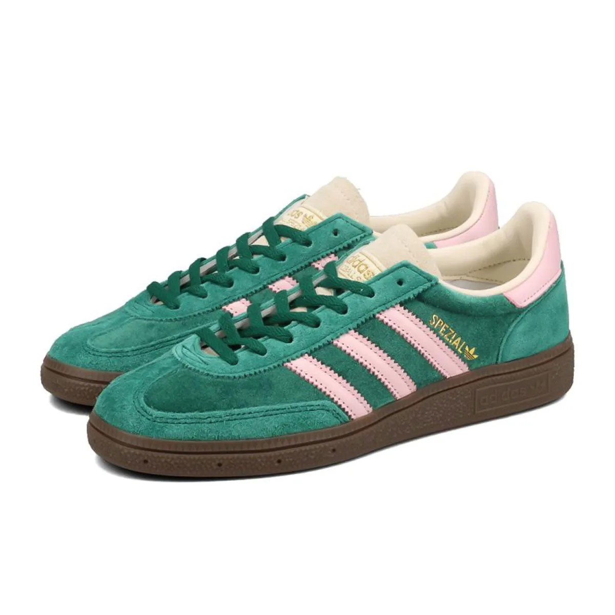 adidas HANDBALL SPEZIAL W "COLLEGE GREEN/CLEAR PINK/CREAM WHITE"     "//"JI2648 Low Cut Shoes Adidas