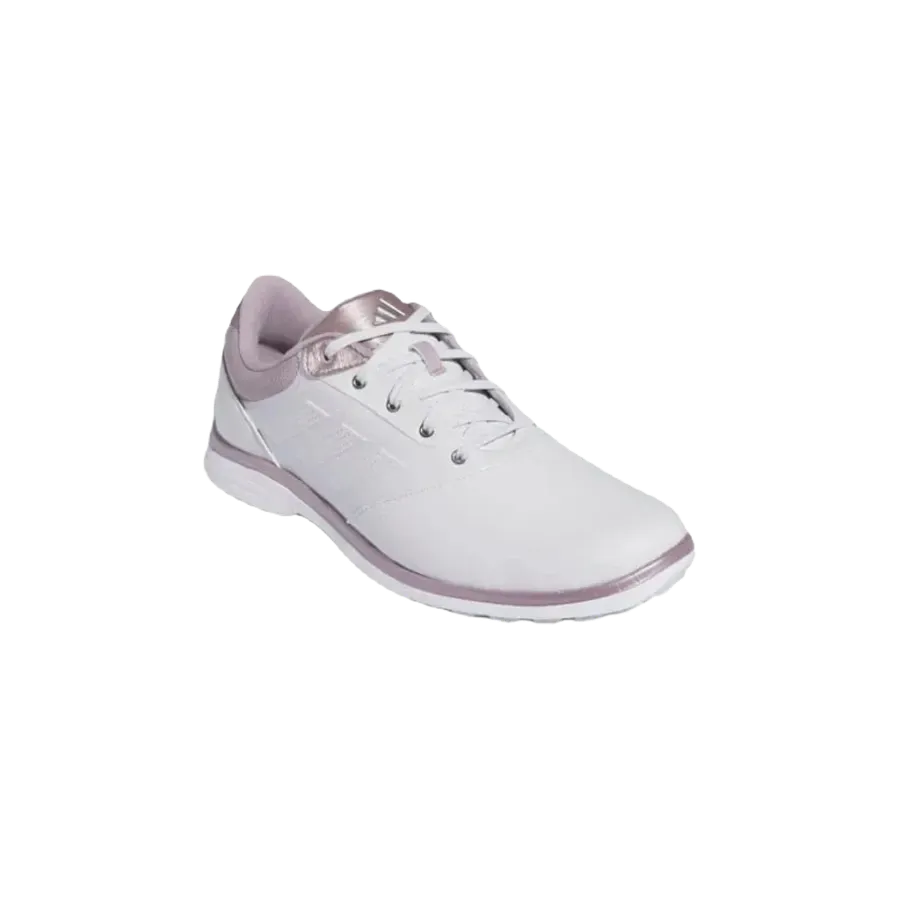 Adidas Ladies Alphaflex 24 Spikeless Golf Shoes - White/Pink Adidas Volleyball Shoe