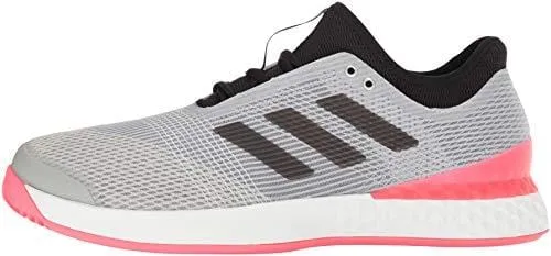 Adidas Foot Shaped Shoes adidas Men's Adizero Ubersonic 3 Tennis Shoe, Matte Silver/Black/Flash red, 11 M US