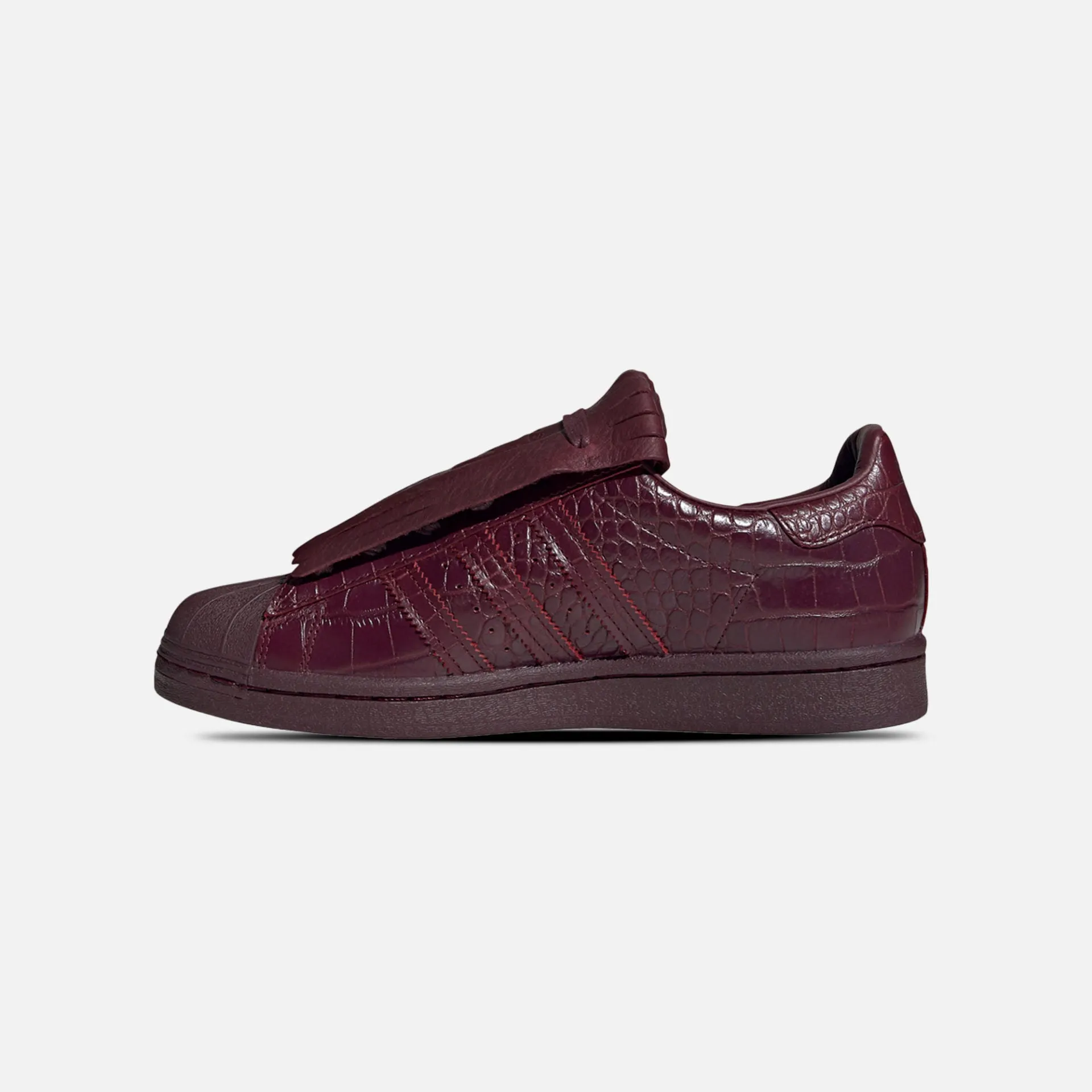 Adidas Originals | SUPERSTAR FRINGE BURGUNDY Silver Adidas Shoes