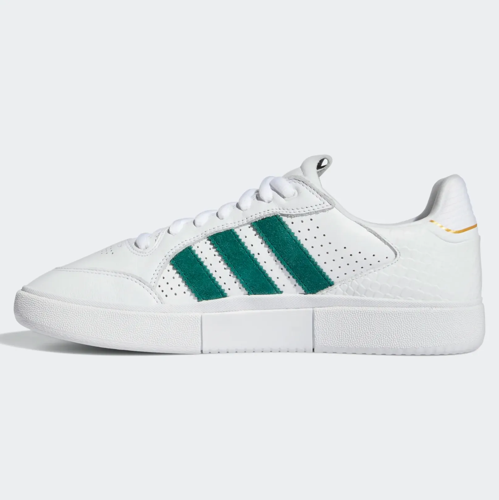 Adidas Taekwondo Shoes ADIDAS TYSHAWN LOW FLAT WHITE / COLLEGIATE GREEN / METALLIC GOLD