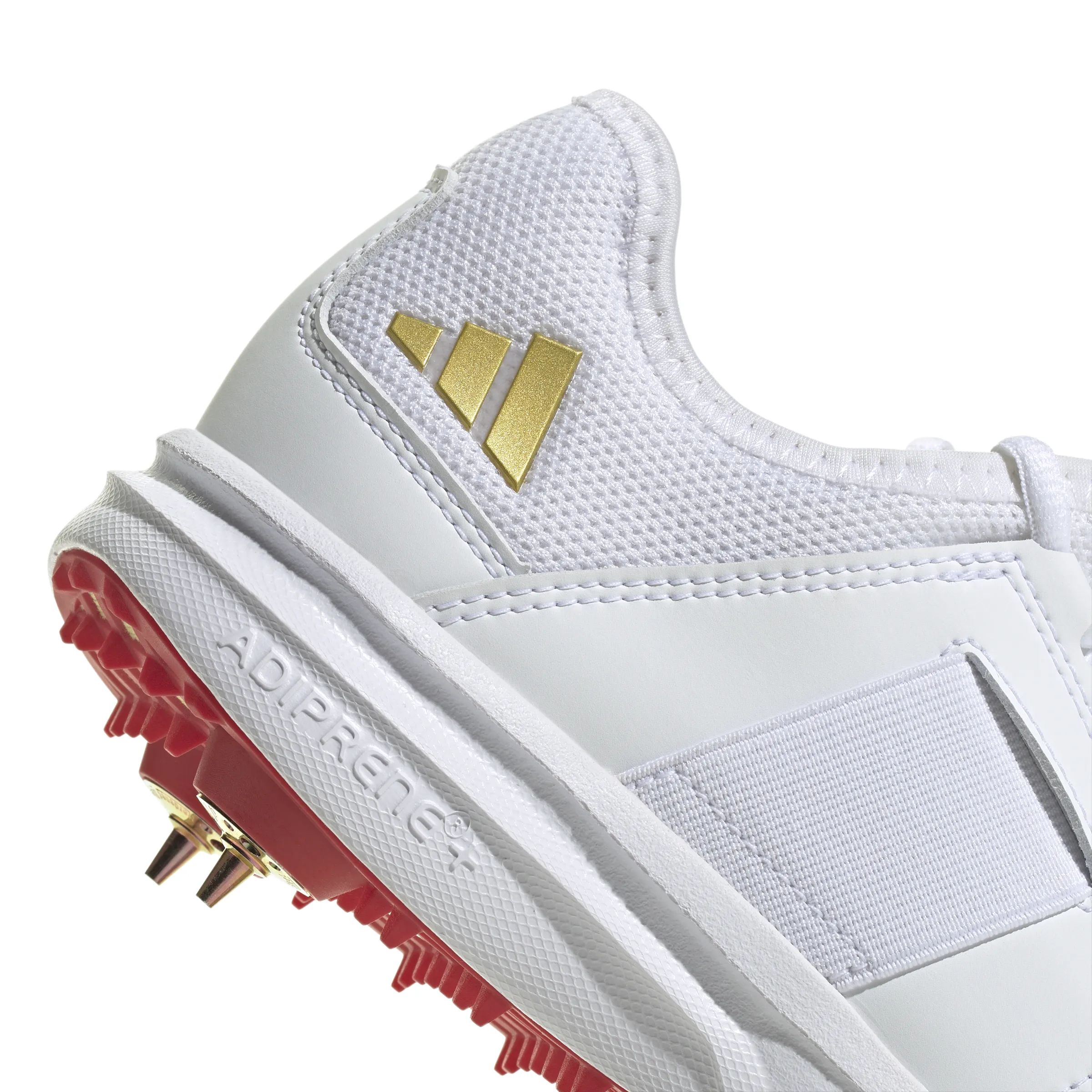 Adidas World Cup Soccer Shoes Adidas Howzat Spike 20 Junior Cloud White / Gold Metallic / Pure Ruby