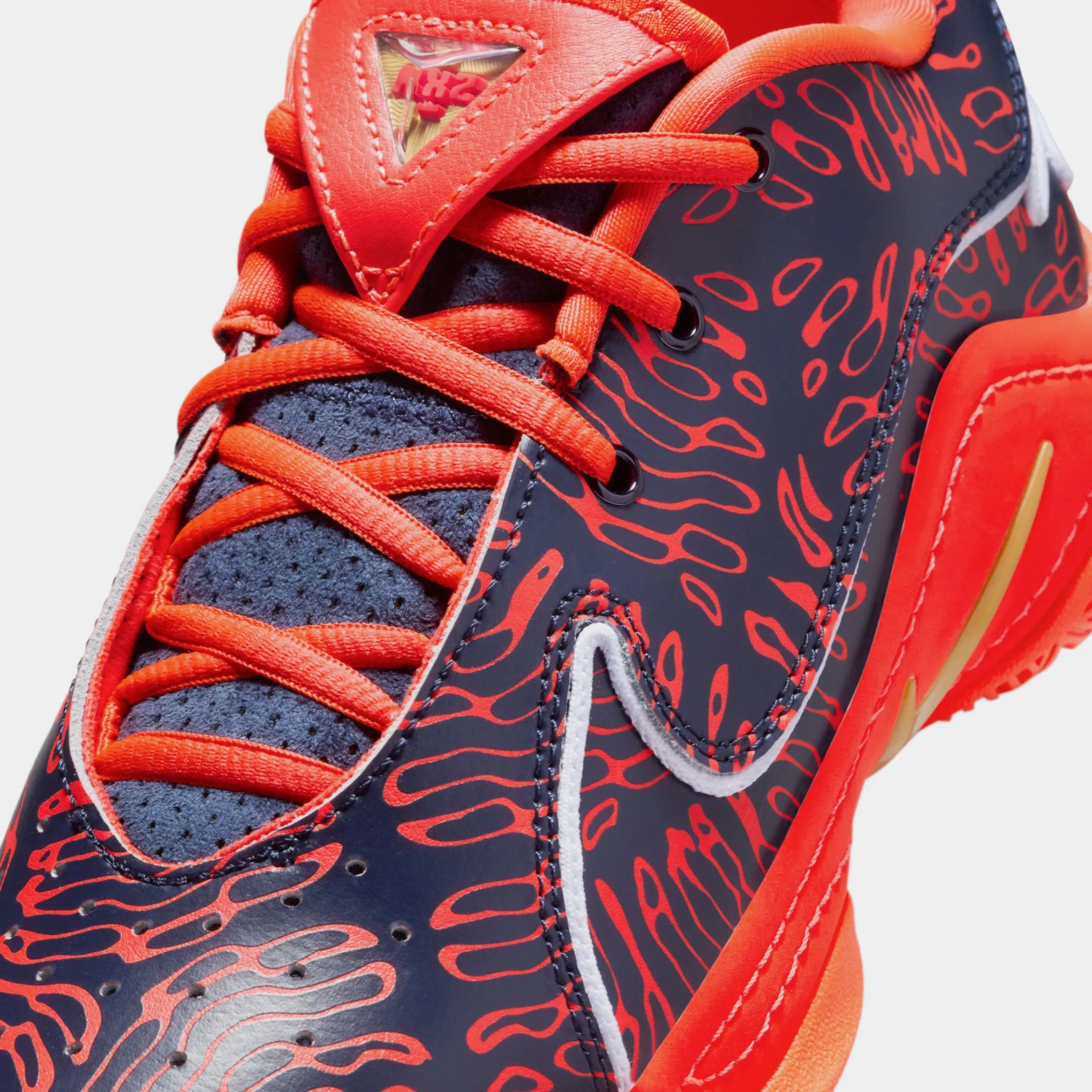 Asics Game Ff Tennis Shoes Sneaker Lebron XXII SE Grade School Basketball Shoes (Obsidian/Metallic Gold/Bright Crimson)