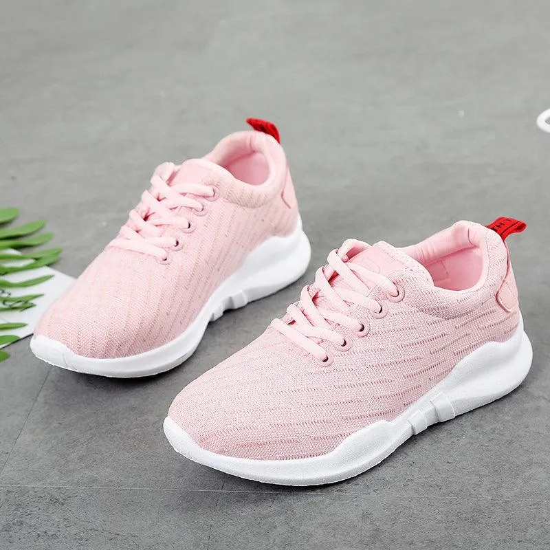 Waterproof Ballerina Shoes Korean Style Breathable Knitted Sneakers For Women