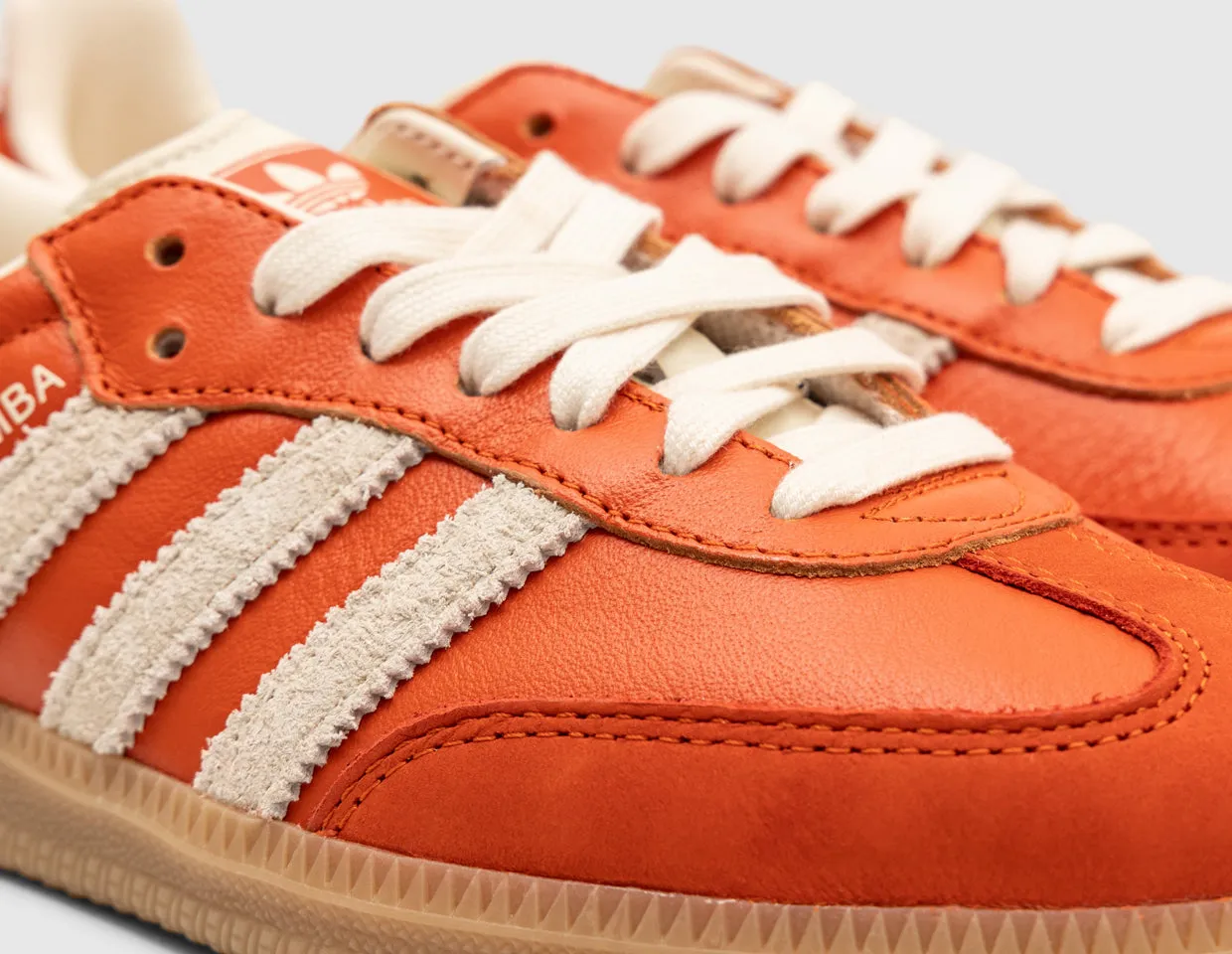 adidas Originals Samba OG Collegiate Orange / Cream White - Gum Adidas Shoes With Hearts