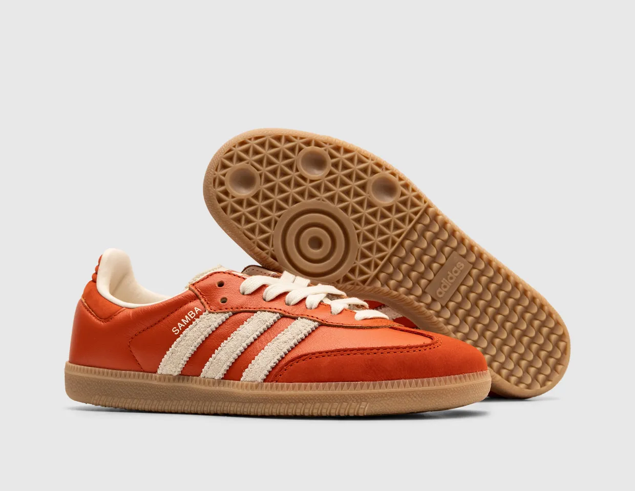 adidas Originals Samba OG Collegiate Orange / Cream White - Gum Make Custom Adidas Shoes