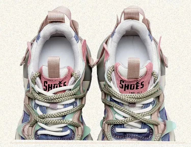 Ballet Wedding Shoes Air Mesh Genuine Leather Chunky Sneaker