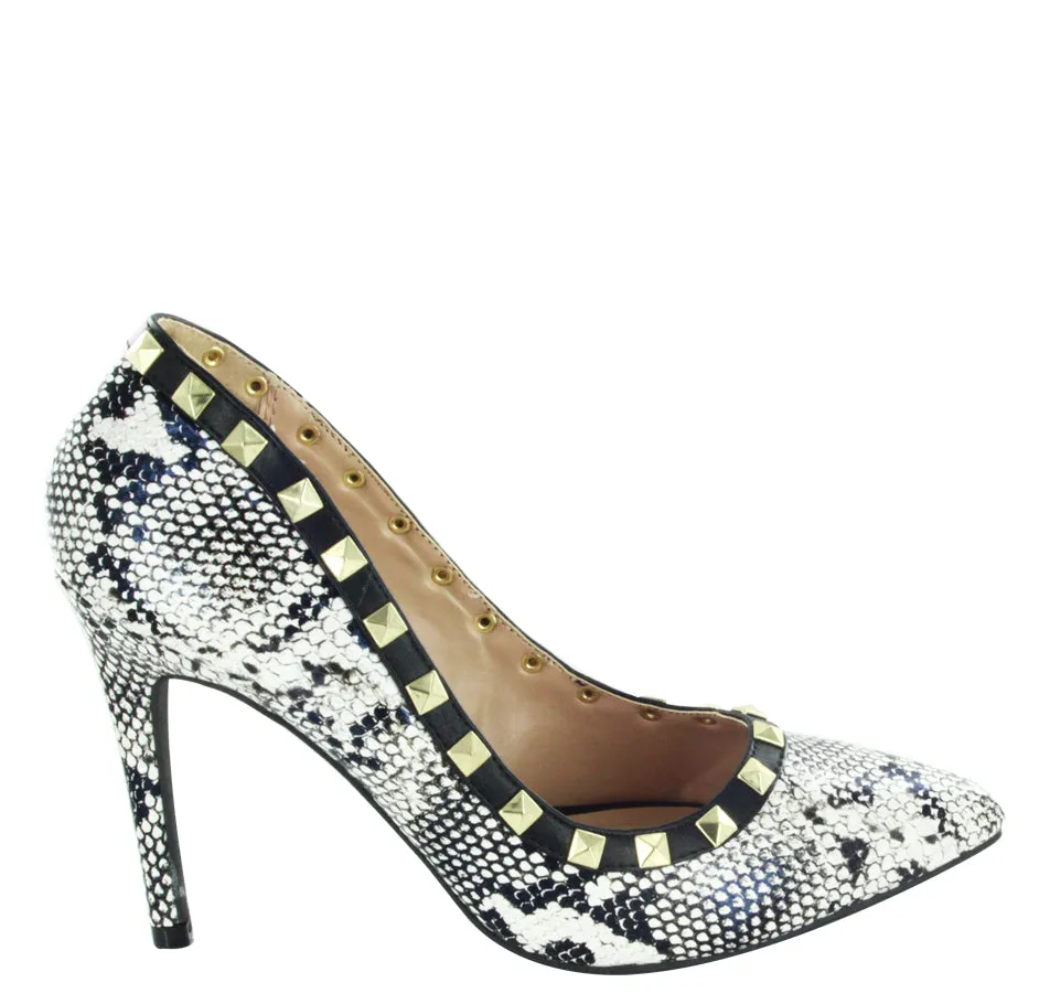 AKIRA-281 SNAKE STYLE STUDDED DESIGNER SEXY STILETTOS HEELS Force 1 Lv8 2 Casual Shoes
