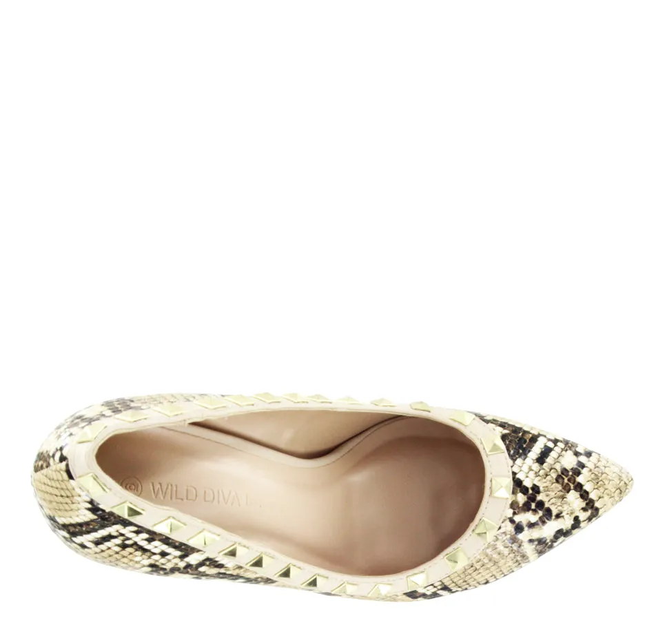 AKIRA-281 SNAKE STYLE STUDDED DESIGNER SEXY STILETTOS HEELS Adidas Originals Samba Og Le Casual Shoes