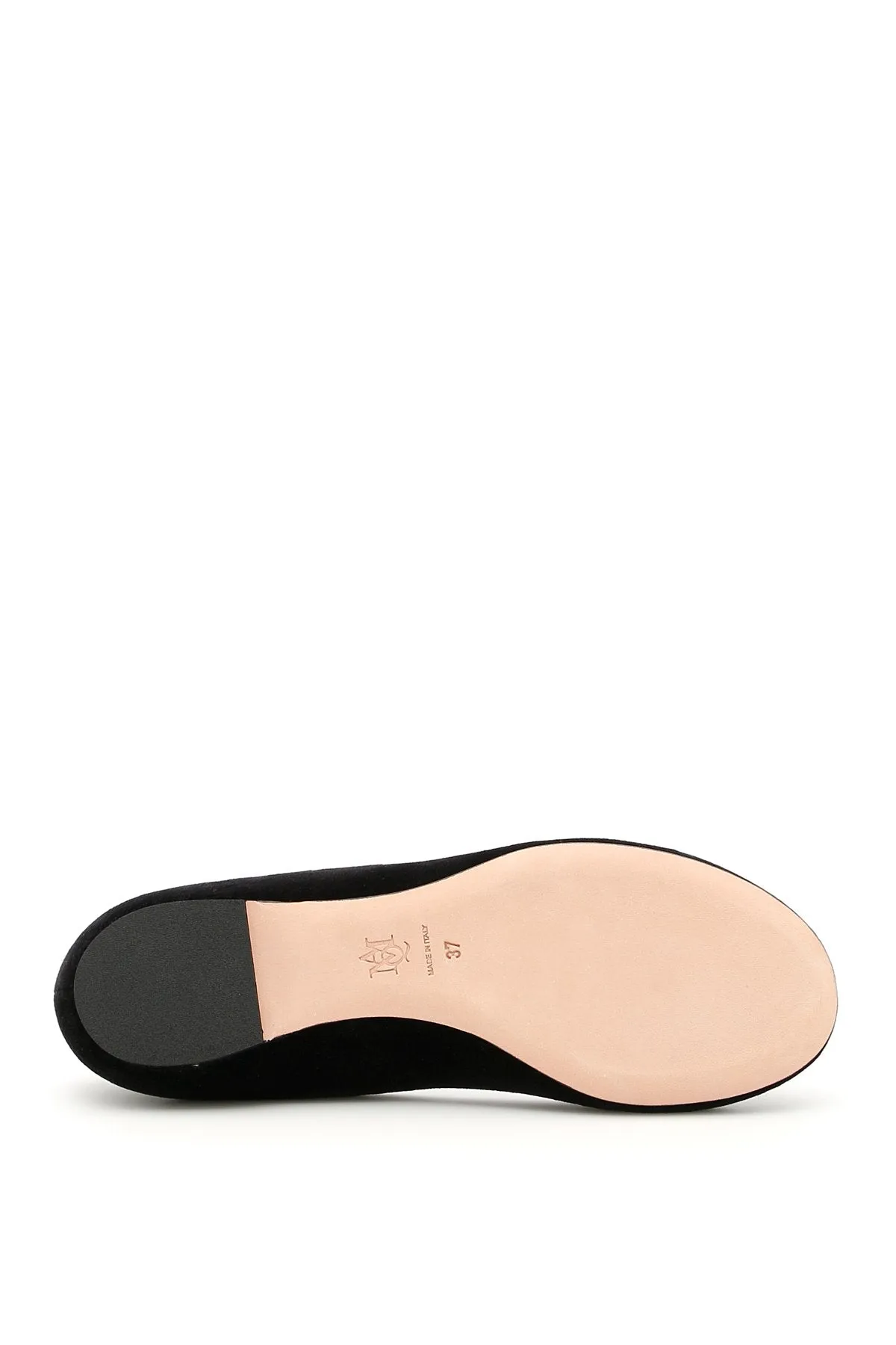 Alexander McQueen Velvet Skull Detail Ballet Flats Running Shoes With Good Arch Support For Flat Feet