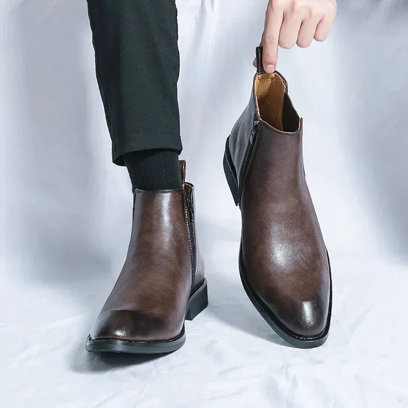 Winter Slip On Boots JAMES | ZIP-UP LEATHER CHELSEA BOOTS
