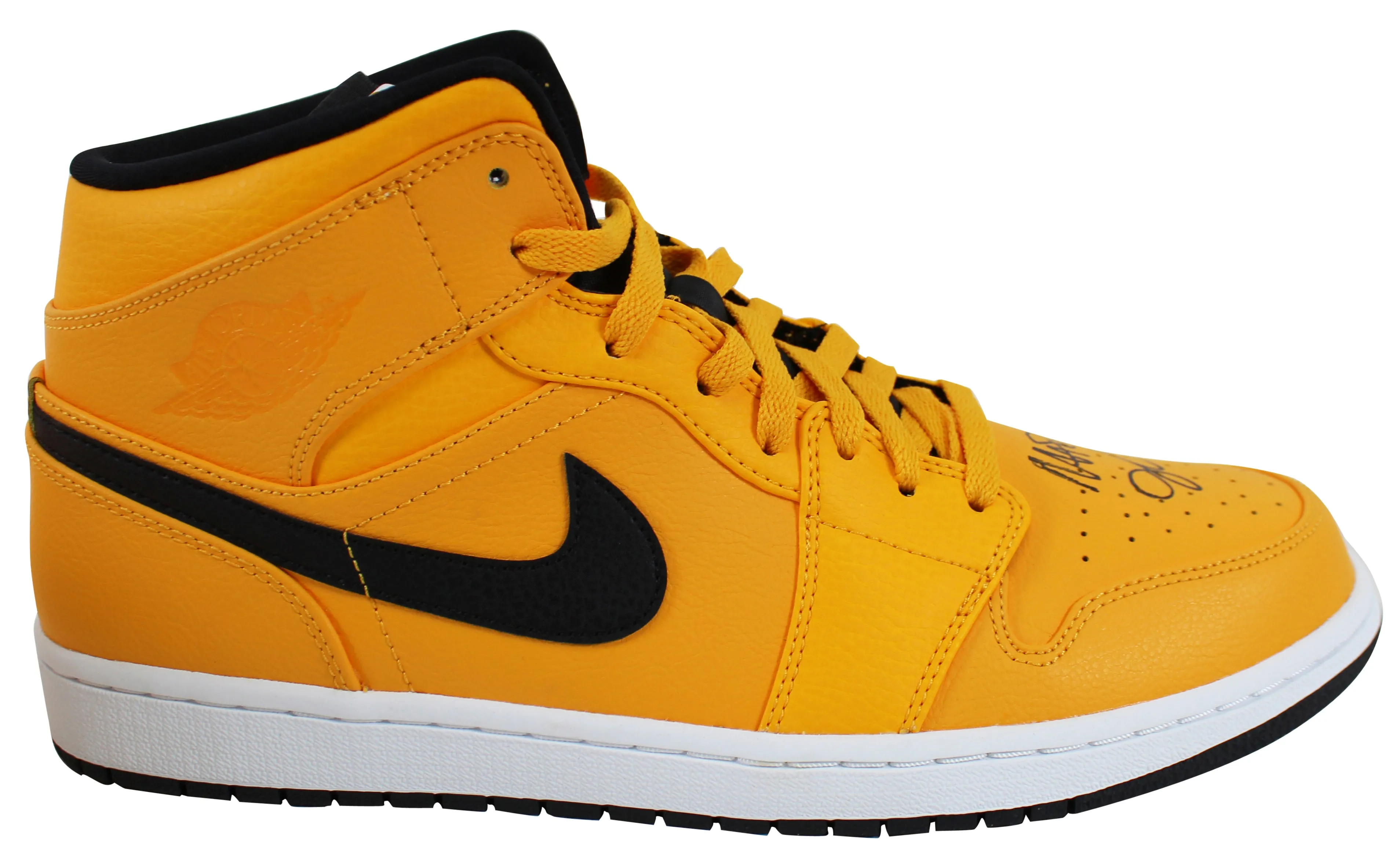 Lakers Magic Johnson Signed 2018 Nike Air Jordan 1 Mid Size 11.5 Shoes w Box BAS Asics Kinsei Blast Running Shoe