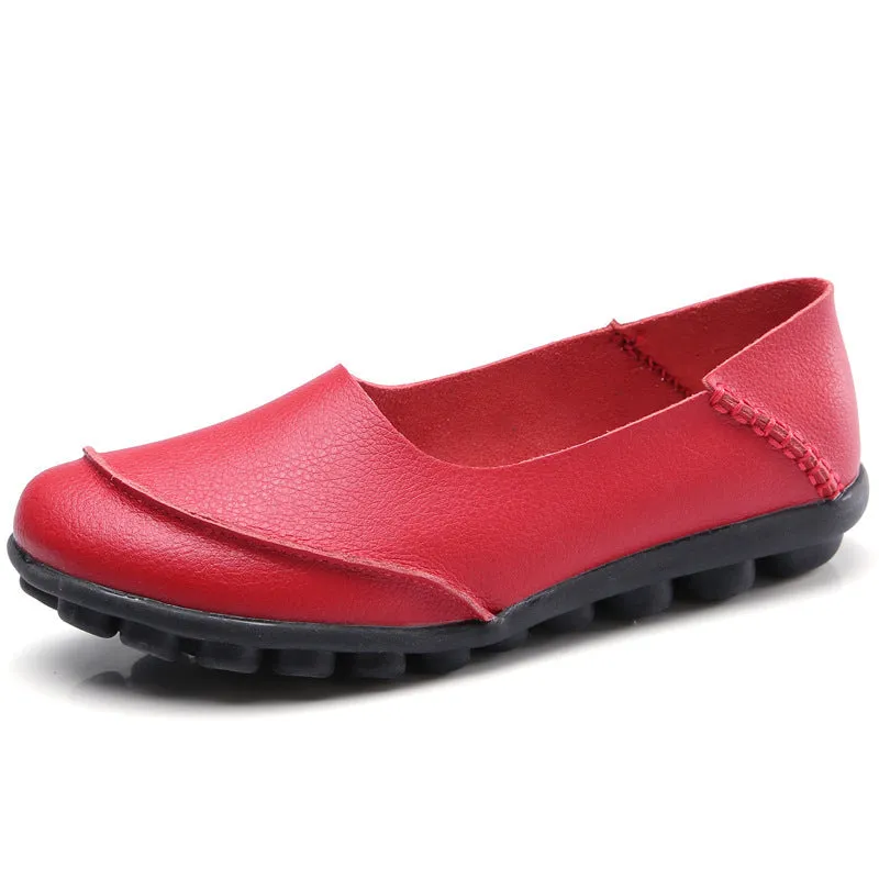 Flat Leather Shoes Cilool Flat Bottomed Casual Pregnant Women Shoes
