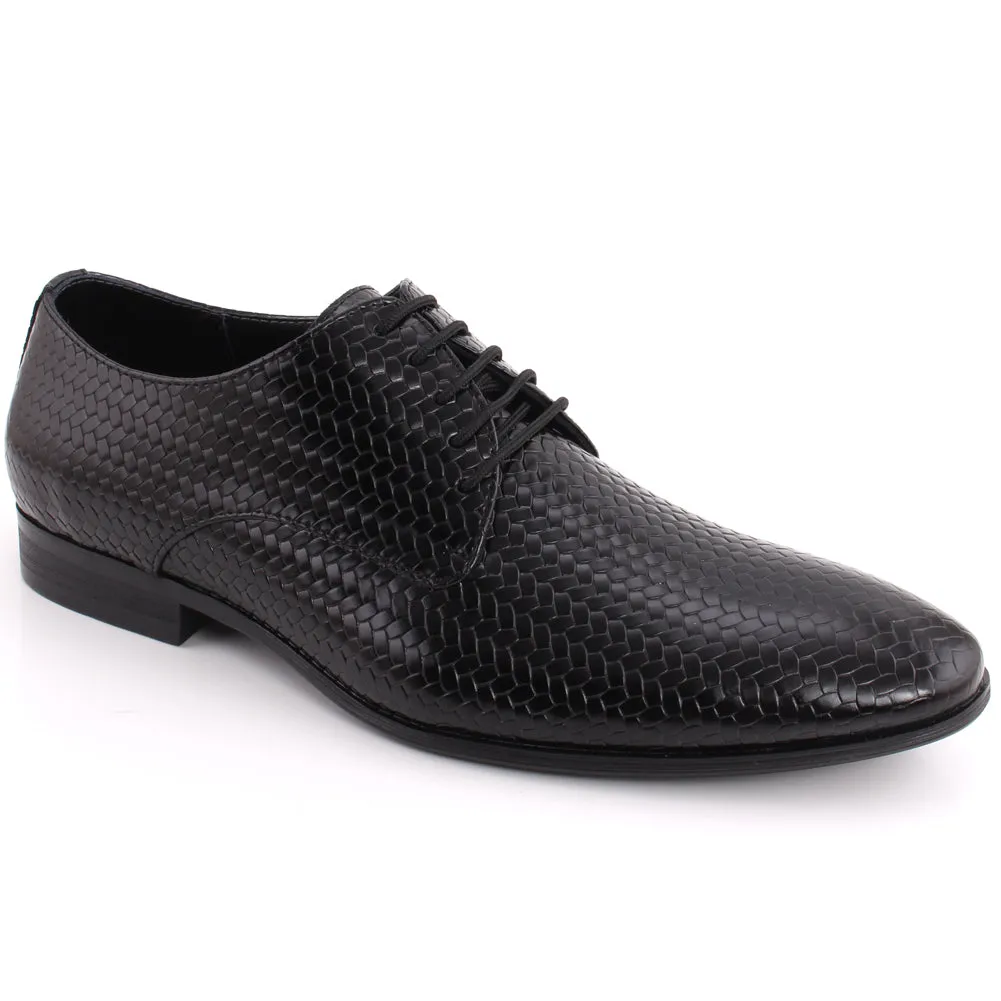 Men KAEL Lace-Up Glossy Woven Textured Formal Shoes Good Standing Shoes For Flat Feet