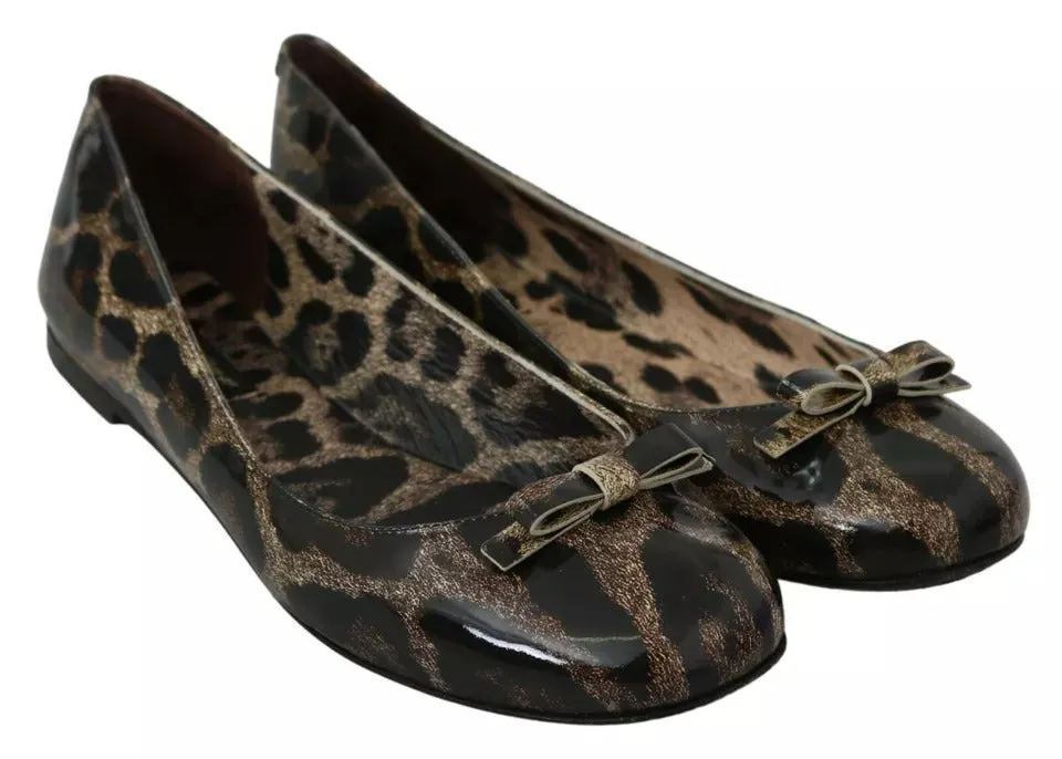 Best Running Shoes For Flat Feet Wide Dolce & Gabbana Brown Leopard Ballerina Flats Leather Shoes