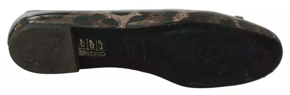 Mtb Flat Shoes For Wide Feet Dolce & Gabbana Brown Leopard Ballerina Flats Leather Shoes