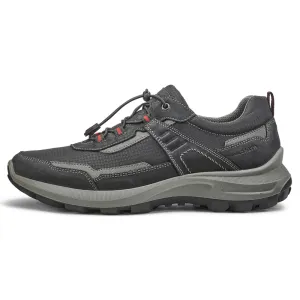 Hiking Shoes For New Zealand Ara Marshall Black/Grey Nubuck Trekking Sneaker (Men's)