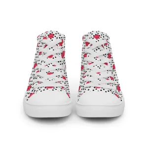 Kiss Print Men's High Tops, Valentine's Day Designer Men's High Top Canvas Sneaker Shoes (US Size: 5-13) Sorel Heel Boots