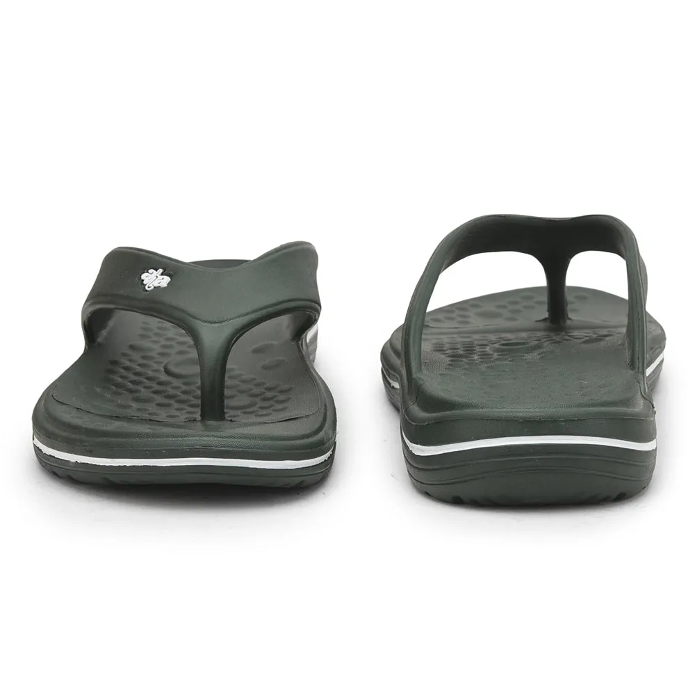Socks And Sandals A-HA Casual Olive Green Flip Flop For Men BEACHTIME By Liberty