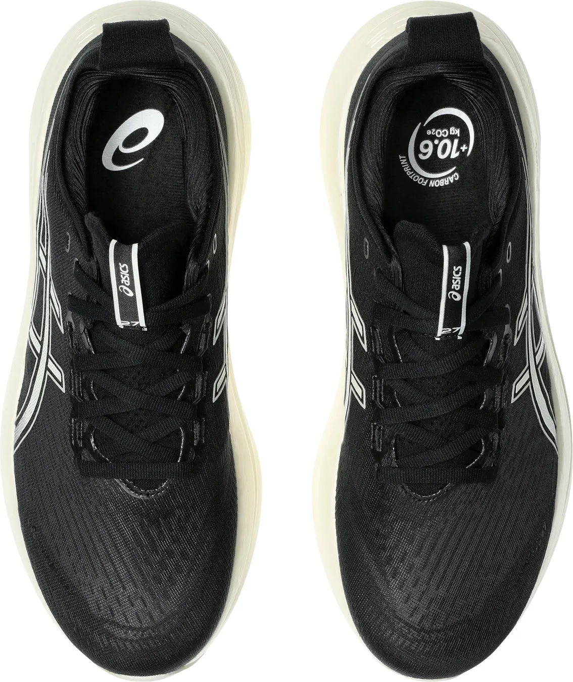 Asics Shoes No Laces Asics Gel Nimbus 27 Mens Running Shoes - Black