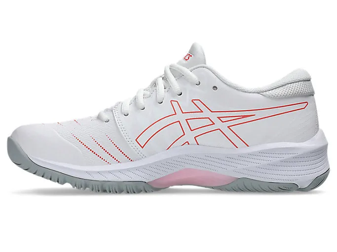 ASICS WOMEN'S NETBURNER 21 WHITE/PAPAYA NETBALL SHOES Asics Shoe Size Compared To Nike