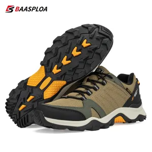Baasploa 2022 Men's Waterproof Leather Hiking Shoes Non-slip Wear-resistant Outdoor Travel Walking Shoes Fashion Climbing Shoes Best Hiking Shoes With Cushioning