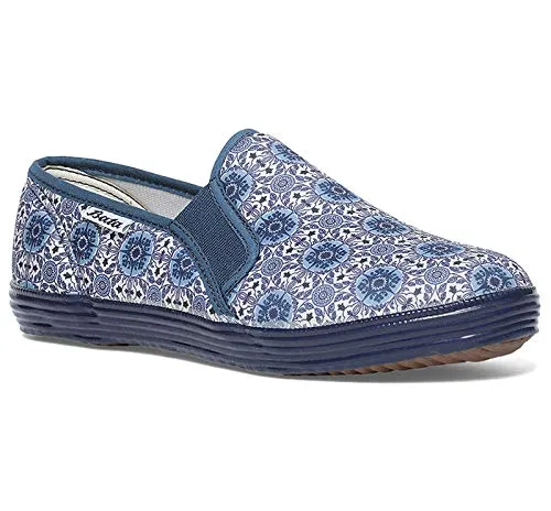 Square Toe Sneakers BATA Women Printed Fitness Blue Sneakers6 Kids UK (5599297)