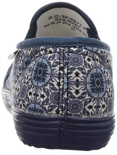 Wide Toe Box Sneakers BATA Women Printed Fitness Blue Sneakers6 Kids UK (5599297)