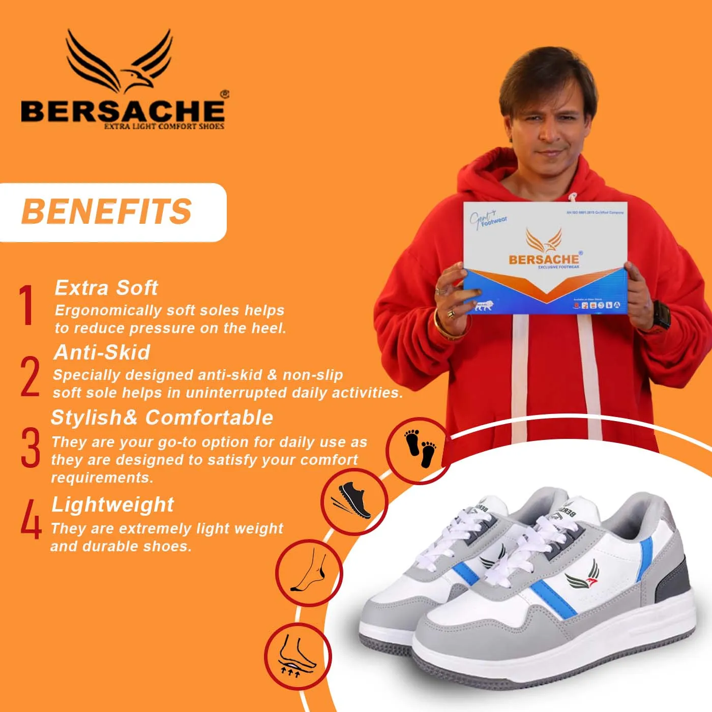 Toddler Hiking Shoes Size 7 Bersache Premium Sports ,Gym, Trending Stylish Running shoes for men (9125-Grey)