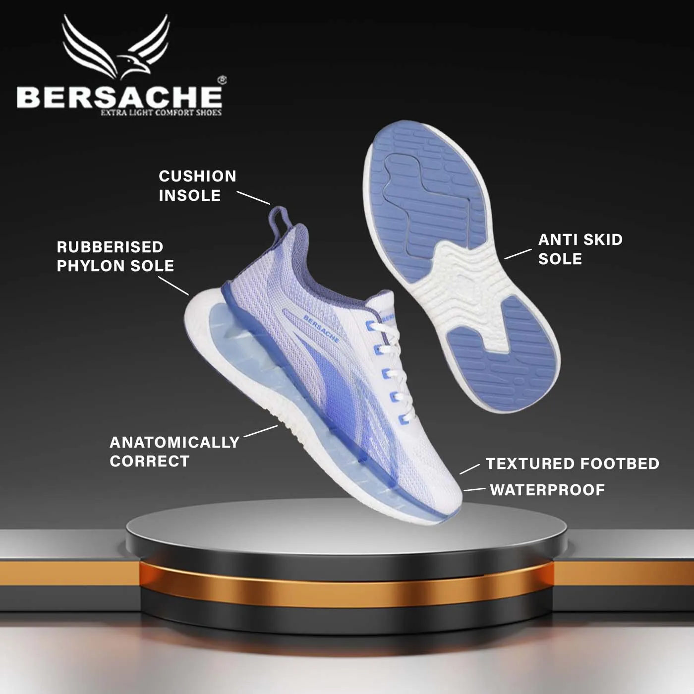 Bersache Premium Sports ,Gym, Trending Stylish Running Shoes For Men (9152-White) Hiking Shoes Columbus Ohio