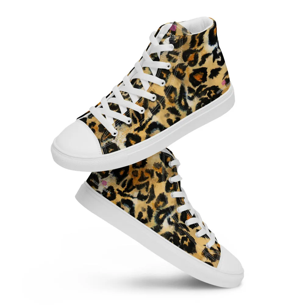 Kipling Boots Leopard Animal Print Men's Sneakers, Brown Leopard Print Premium High Top Tennis Shoes For Men