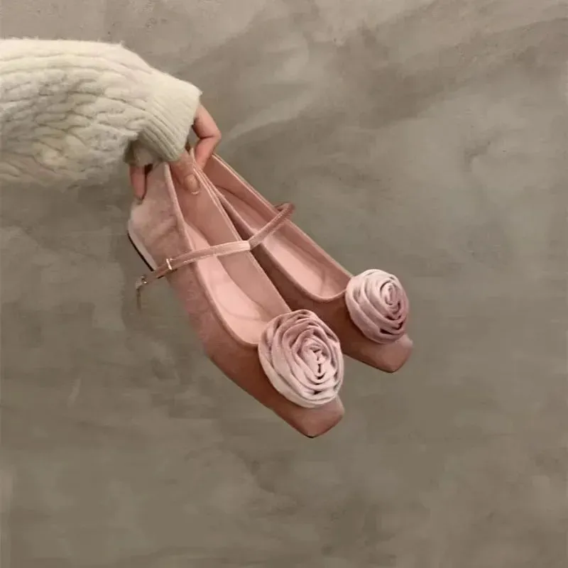 binfenxie  -  Women Flats Mary Janes 2024 Casual Flower Decoration Fashion Female Shoes Ballet Flat Slides Ladies Outside Sandals Casual Shoes Nike Air Flight Lite Mid Casual Shoes