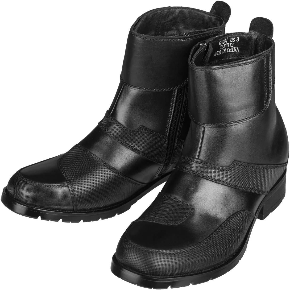 Super Light Hiking Shoes Black CALTO Elevator Motorcycle Boots - 3.3 Inches - G6251