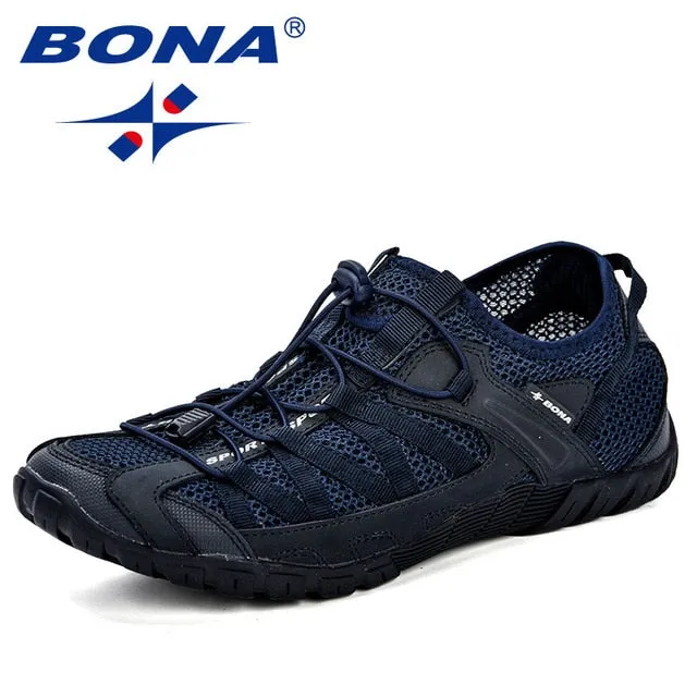 BONA Summer Sneakers Breathable Men Casual Shoes Fashion Men Shoes Tenis Masculino Adulto Sapato Masculino Men Leisure Shoe Business Casual Skate Shoes