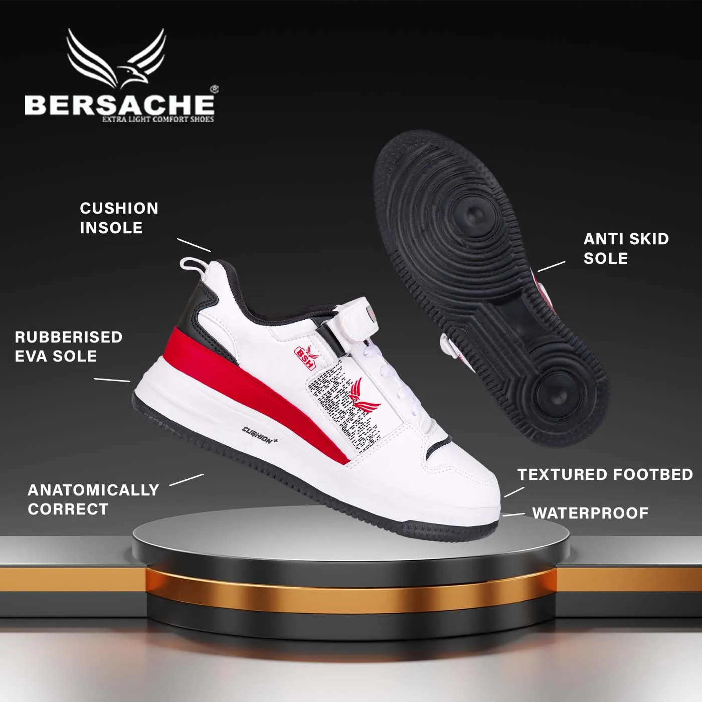 The North Face Oxeye Tech Hiking Shoes Bersache Premium Sports ,Gym, Trending Stylish Running shoes for men (9122-Red)