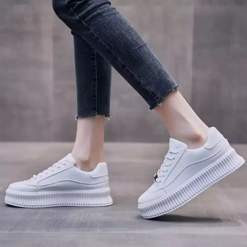 Women's White High Soled Sneaker Fashion Casual Shoes - BF001 Bradley Beal Sneakers